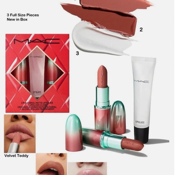 پک لب مک Macximal Matte Lipstick + Lipglass Clear